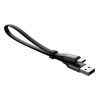 Plakans USB-C USB-C kabelis ar 2A 23 cm rokturi melns