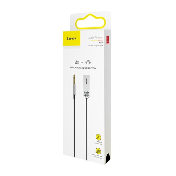 BA01 Bluetooth skaņas uztvērējs 5.0 Aux Aux Jack Aux kabelis melns