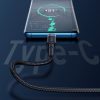 Izturīgs kabelis USB-C 40W USB-C ātrais lādiņš 3.0 QC 3,0 1m pelēks-melns