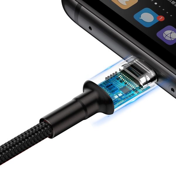Izturīgs kabelis USB-C 40W USB-C ātrais lādiņš 3.0 QC 3,0 1m pelēks-melns