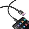 Izturīgs kabelis USB-C 40W USB-C ātrais lādiņš 3.0 QC 3,0 1m pelēks-melns