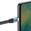 Vienkāršs plakans USB-C 5A 40W ātrs lādiņš 3.0 QC 3.0 23cm pelēks kabelis