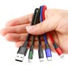 Kabelis USB kabelis 4in1 2 x iphone zibens USB-C microUSB neilonā, kas pīts 3,5A 1,2 m melnais