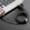 Izturīgs neilona kabeļa USB kabelis iPhone Lightning QC3.0 2A 3m melns un sarkanais