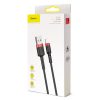 Izturīgs neilona kabeļa USB kabelis iPhone Lightning QC3.0 2A 3m melns un sarkanais