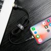 Izturīgs neilona kabeļa USB kabelis iPhone Lightning QC3.0 2A 3M melns un zelts