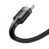 Izturīgs neilona kabelis USB-C 2A 3M melns un pelēks kabelis