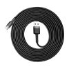 Izturīgs neilona kabelis USB-C 2A 3M melns un pelēks kabelis