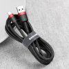 Izturīgs neilona kabelis USB-C 2A 3M melns un pelēks kabelis