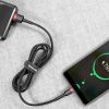 Izturīgs neilona kabelis USB-C QC3.0 2A 3M melnais un sarkanais kabelis