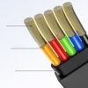 Izstrādāts kabelis 3in1 USB microUSB iPhone Lightning USB-C 3,5A 35cm 120cm melns