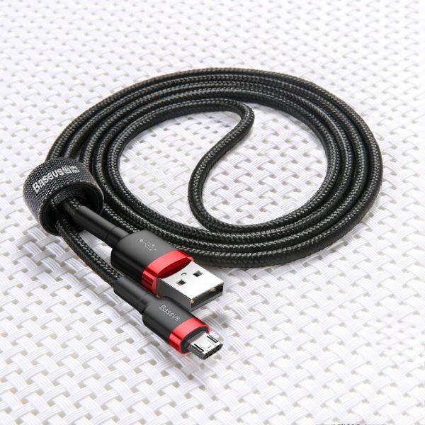 Izturīgs neilona kabelis USB microUSB 2A 3M melnā pelējuma kabelis