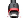 Izturīgs neilona kabelis USB microUSB 2A 3M melnā pelējuma kabelis