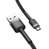 Izturīgs neilona kabelis USB microUSB 2A 3M melnā pelējuma kabelis