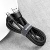 Izturīgs neilona kabelis USB microUSB 2A 3M melnā pelējuma kabelis