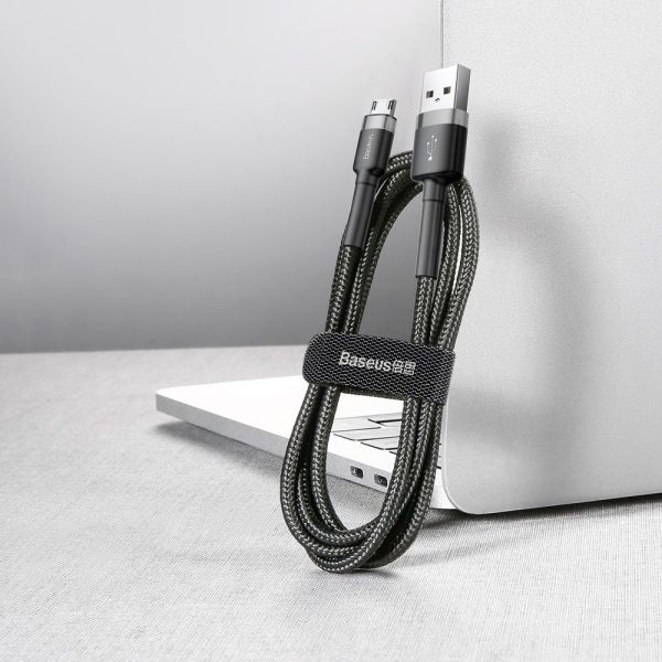 Izturīgs neilona kabelis USB microUSB 2A 3M melnā pelējuma kabelis