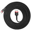 Izturīgs neilona kabelis USB microUSB 2A 3M melnais un sarkanais kabelis