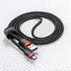 Izturīgs neilona kabelis USB microUSB 2A 3M melnais un sarkanais kabelis