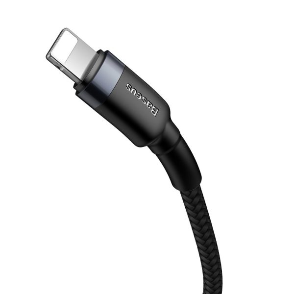 Izturīgs neilona kabelis USB-C PD PD iPhone Lightning 18W QC3.0 1M melnais pelējums