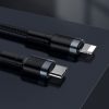 Izturīgs neilona kabelis USB-C PD PD iPhone Lightning 18W QC3.0 1M melnais pelējums