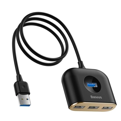 Adaptera adaptera centrs 4W1 USB USB3.0 adapteris USB3.0*1+USB2.0*3 1M Black
