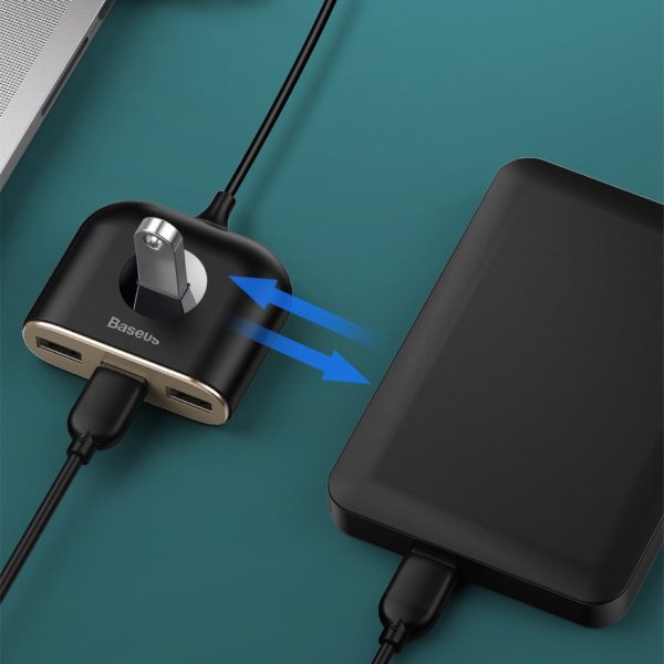 Adaptera adaptera centrs 4W1 USB USB3.0 adapteris USB3.0*1+USB2.0*3 1M Black