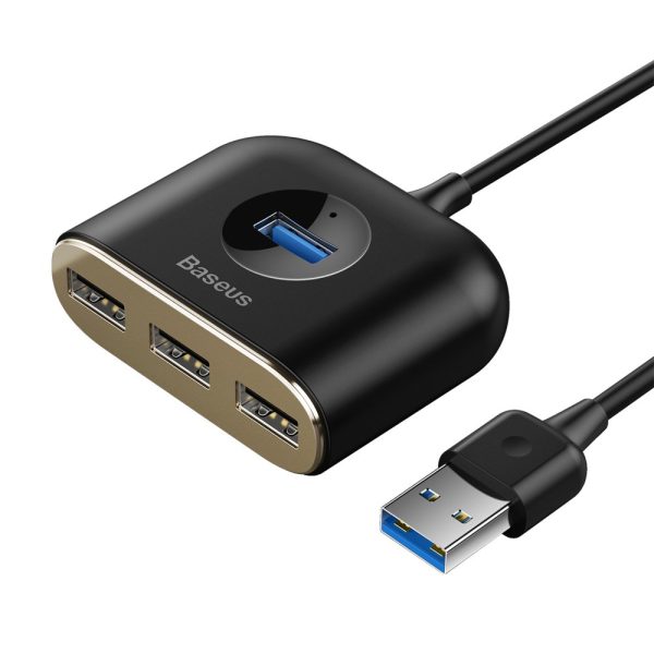 Adaptera adaptera centrs 4W1 USB USB3.0 adapteris USB3.0*1+USB2.0*3 1M Black