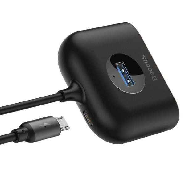 Adaptera adaptera centrs 4W1 USB USB3.0 adapteris USB3.0*1+USB2.0*3 1M Black