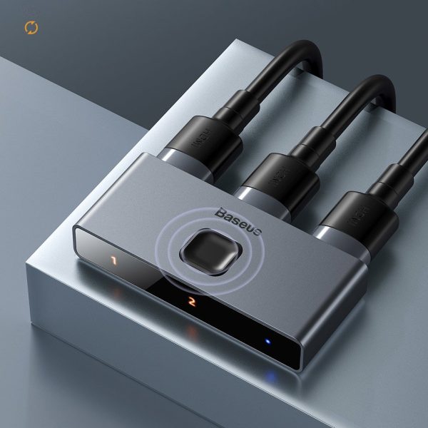 Slēdzis sadalītāja slēdzis HDMI 2X HDMI 4K 30 Hz divu ceļu pelēks