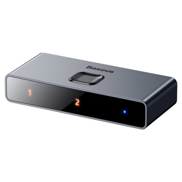 Slēdzis sadalītāja slēdzis HDMI 2X HDMI 4K 30 Hz divu ceļu pelēks
