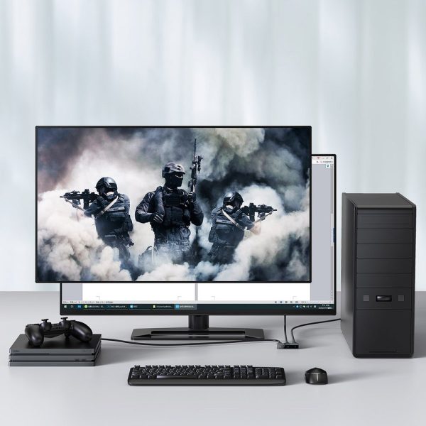 Slēdzis sadalītāja slēdzis HDMI 2X HDMI 4K 30 Hz divu ceļu pelēks