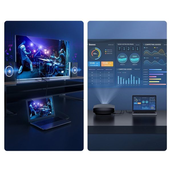 HDMI 2,0 4K 60 Hz 3d HDR kabeļa kabelis 18 Gbps 1 m melns