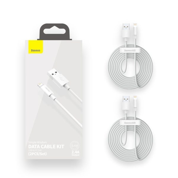 2x USB kabeļa iPhone zibens ātra uzlādes barošanas piegāde 1,5 m baltā krāsā