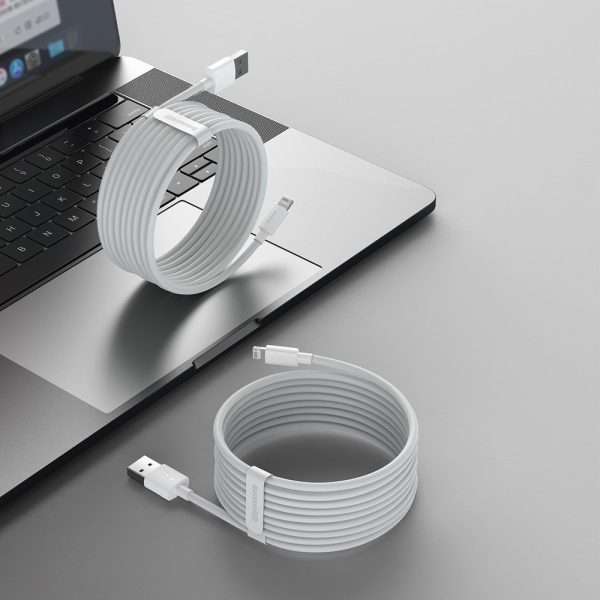 2x USB kabeļa iPhone zibens ātra uzlādes barošanas piegāde 1,5 m baltā krāsā