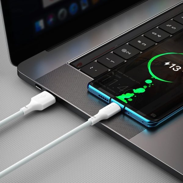 2x USB-C USB-C kabeļa ātras piegādes ātruma lādiņš 40 W 5 A 1,5 m balts