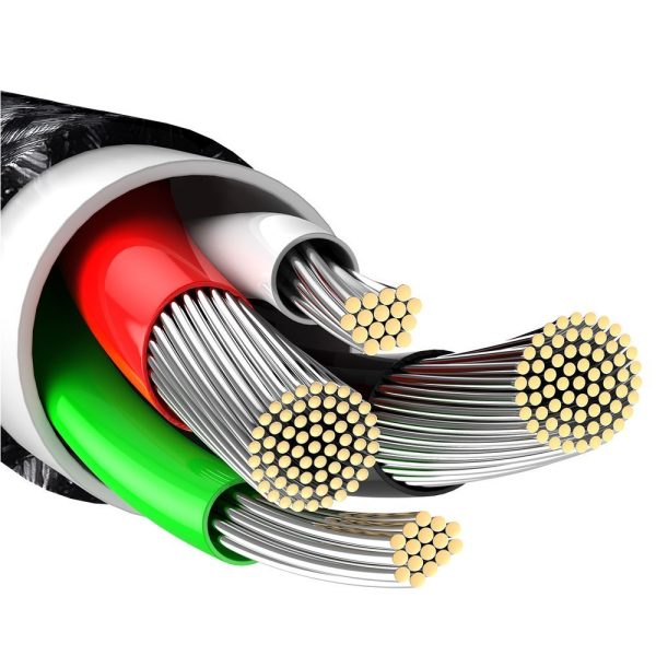 Spēcīgs kabeļa kabelis USB bremžu iPhone Lightning 2,4 A 2 m melnā krāsā