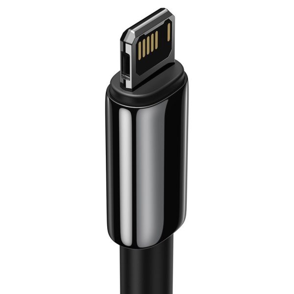 Spēcīgs kabeļa kabelis USB bremžu iPhone Lightning 2,4 A 2 m melnā krāsā