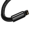 Spēcīgs kabeļa kabelis USB bremžu iPhone Lightning 2,4 A 2 m melnā krāsā