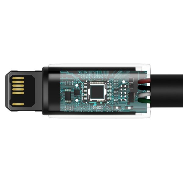 Spēcīgs kabeļa kabelis USB bremžu iPhone Lightning 2,4 A 2 m melnā krāsā