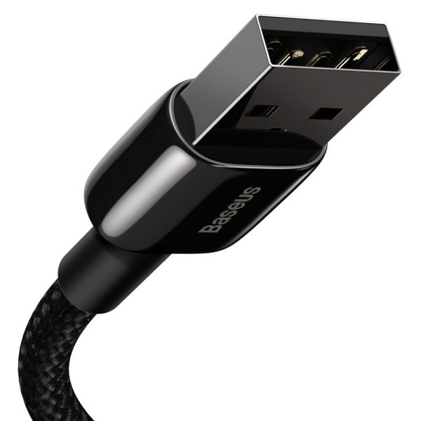 Spēcīgs kabeļa kabelis USB bremžu iPhone Lightning 2,4 A 2 m melnā krāsā