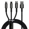 Kabelis 3in1 USB kabelis USB-C iPhone zibens microusb 3