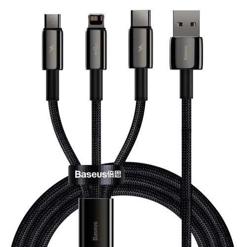 Kabelis 3in1 USB kabelis USB-C iPhone zibens microusb 3