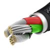 Kabelis 3in1 USB kabelis USB-C iPhone zibens microusb 3,5 un 1,5 m melns