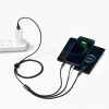 Kabelis 3in1 USB kabelis USB-C iPhone zibens microusb 3,5 un 1,5 m melns