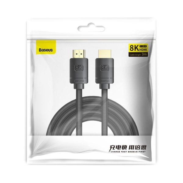 HDMI 2,1 8K 60 Hz Earc QMS Dynamic Hdr Vrr Allm 3M melns kabelis