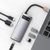 Daudzfunkcionāls 6in1 USB USB-C PD HDMI 3X USB 3.2 RJ45 pelēks