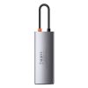 Daudzfunkcionāls 6in1 USB USB-C PD HDMI 3X USB 3.2 RJ45 pelēks