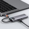 Daudzfunkcionāls 6in1 USB USB-C PD HDMI 3X USB 3.2 RJ45 pelēks