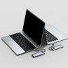 Daudzfunkcionāls 8W1 USB USB-C PD 100W HDMI SD karšu lasītājs un MicroSD 3X USB 3.2 RJ45 pelēks