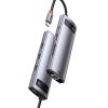 Daudzfunkcionāls 8W1 USB USB-C PD 100W HDMI SD karšu lasītājs un MicroSD 3X USB 3.2 RJ45 pelēks